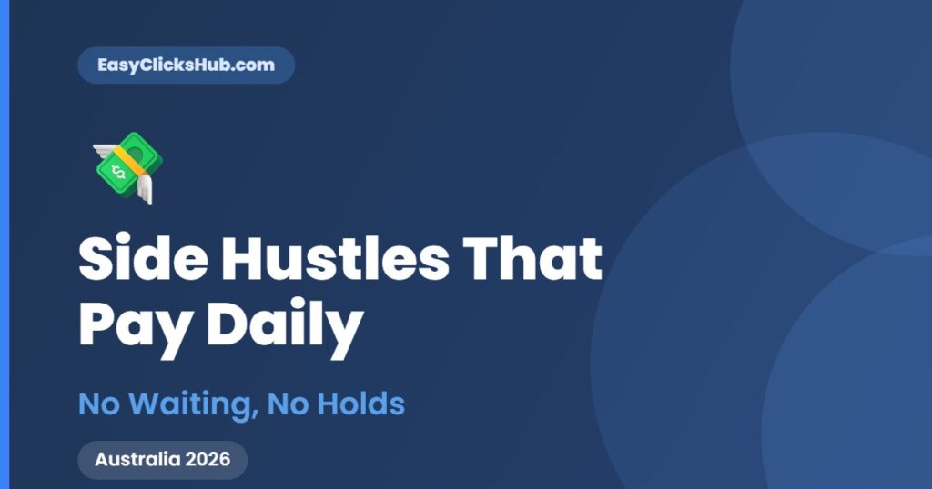 Read more about the article Side Hustles That Pay Daily in Australia (2026) — No Waiting, No Holds